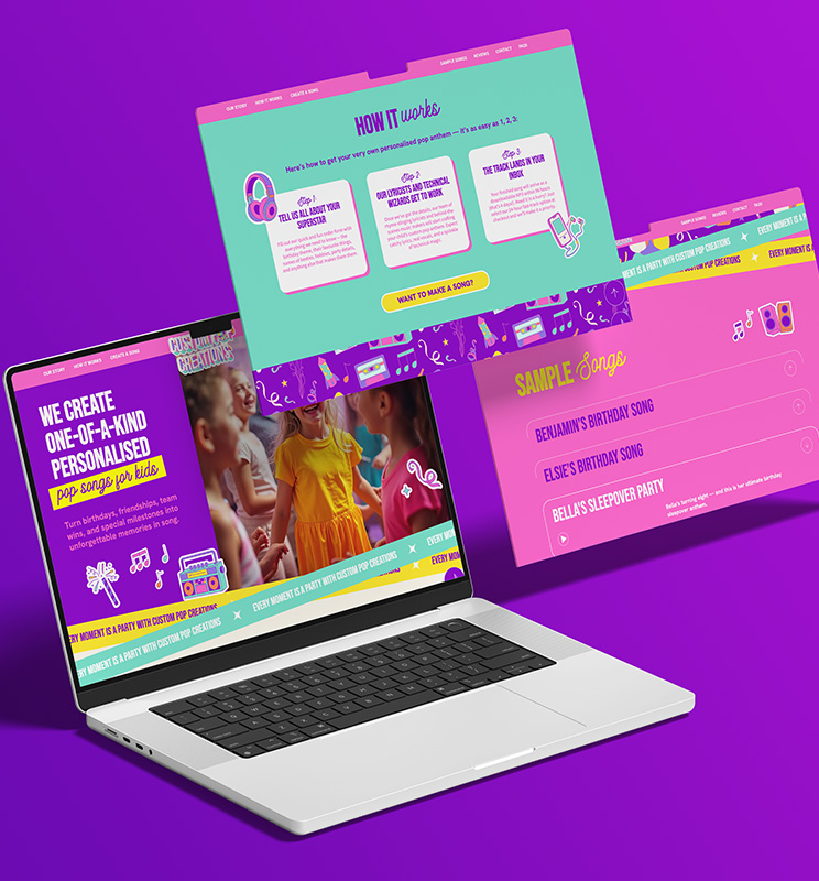 Custom Pop Creations Website design